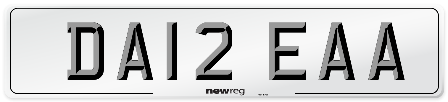 DA12 EAA Number Plate from New Reg